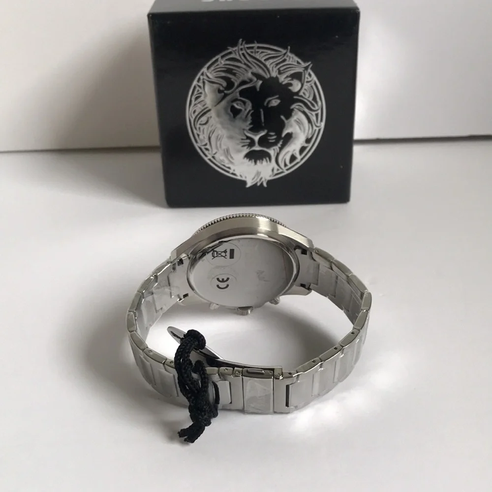 New Auth Versus Versace Men's Silver Stainless Steel Blue Dial Chronograph Watch